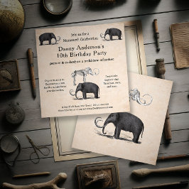 Ullig mammut bra pojkars födelsedagsfest inbjudningar