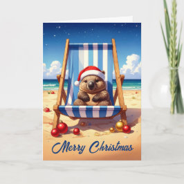Ullig Vombat Julhatt God Jul Helgkort