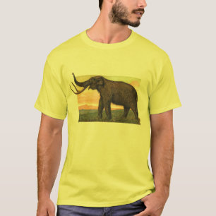 Ulligt kolossalt antikt tryck tee shirt