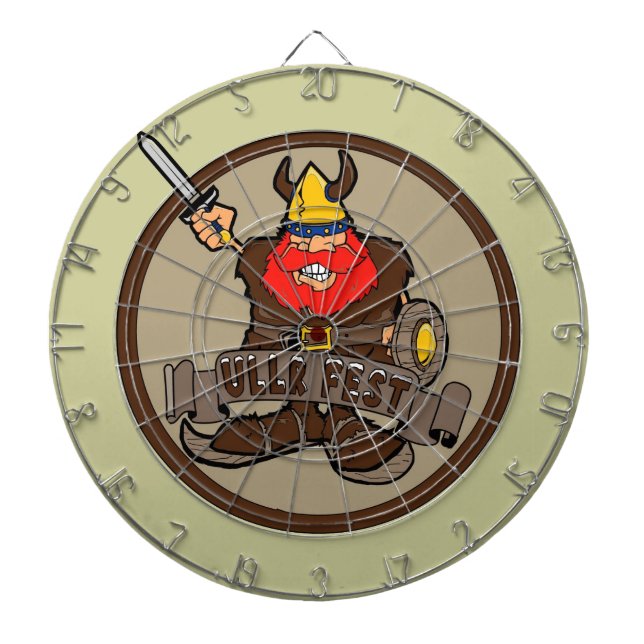 Ullr Fest lycklig skiing viking dartboard Piltavla (Framsidan)