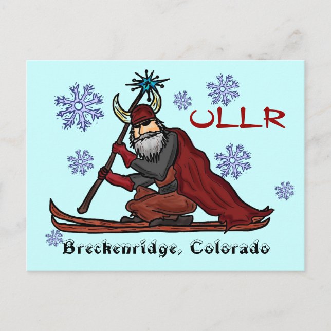 Ullr gud of snö vycard vykort (Framsida)
