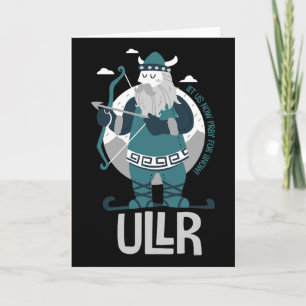 Ullr nordisk snögud beskyddare av skidåkare och kort