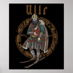 Ullr Ski Winter Sports Gifts Skiking Viking Poster