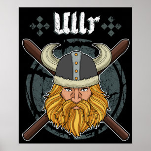 Ullr Ski Winter Sports Gifts Skiving Viking Ullr Poster