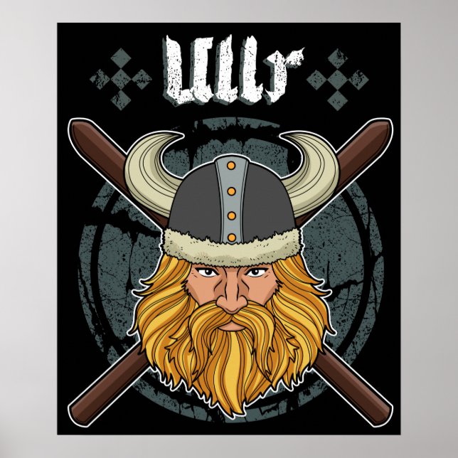 Ullr Ski Winter Sports Gifts Skiving Viking Ullr Poster (Framsidan)