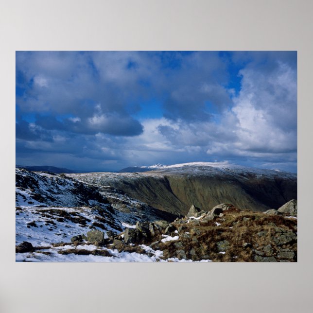 Ullscarf- och Skiddaw Winter-Helgdag-kort Poster (Framsidan)
