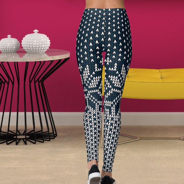 Ullstickad jul- och nyårsblommönster leggings (Skapare uppladdad)