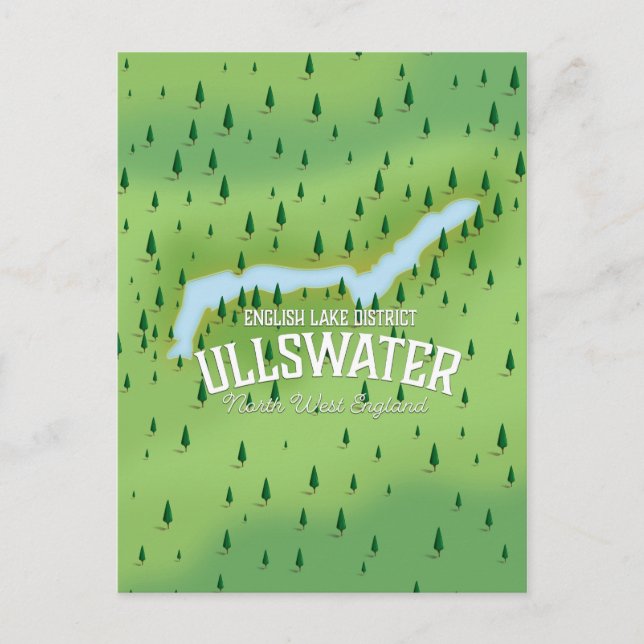 Ullswater lake district resekarta affisch. vykort (Framsida)