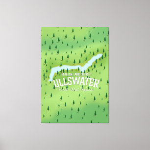 Ullswater sjö distriktsresande karta poster. canvastryck