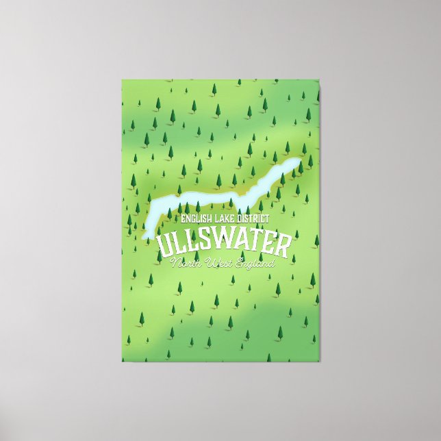 Ullswater sjö distriktsresande karta poster. canvastryck (Framsida)