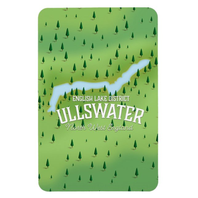 Ullswater sjö distriktsresande karta poster. magnet (Vertikal)