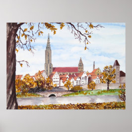 Ulm Cathedral in Tyskland by Farida Greenfield Poster