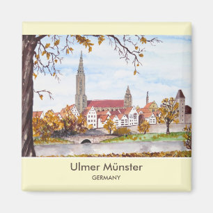 Ulm Minster Tyskland målning av Farida Greenfield Magnet