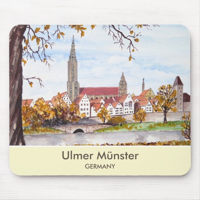 Ulm Minster Tyskland målning av Farida Greenfield Musmatta (Framsidan)