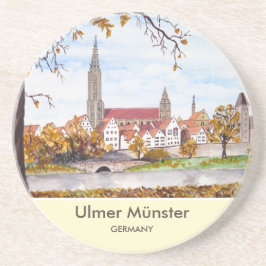 Ulm Minster Tyskland målning av Farida Greenfield Underlägg