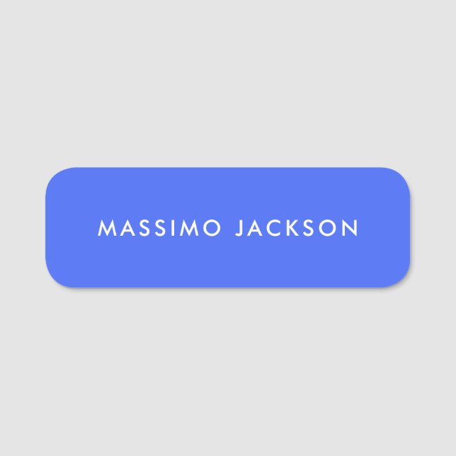 Ulmarinblå Modernt Trendig Professionell Namnbricka (Framsida)