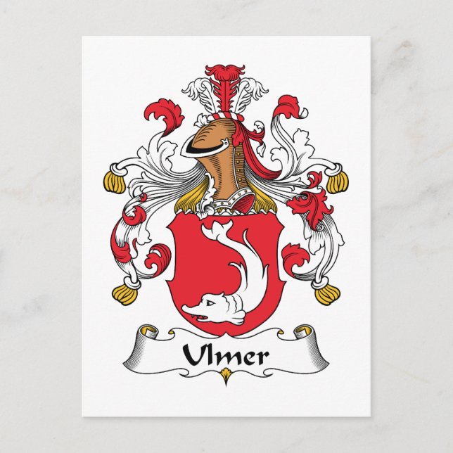 Ulmer Family Crest Vykort (Framsida)