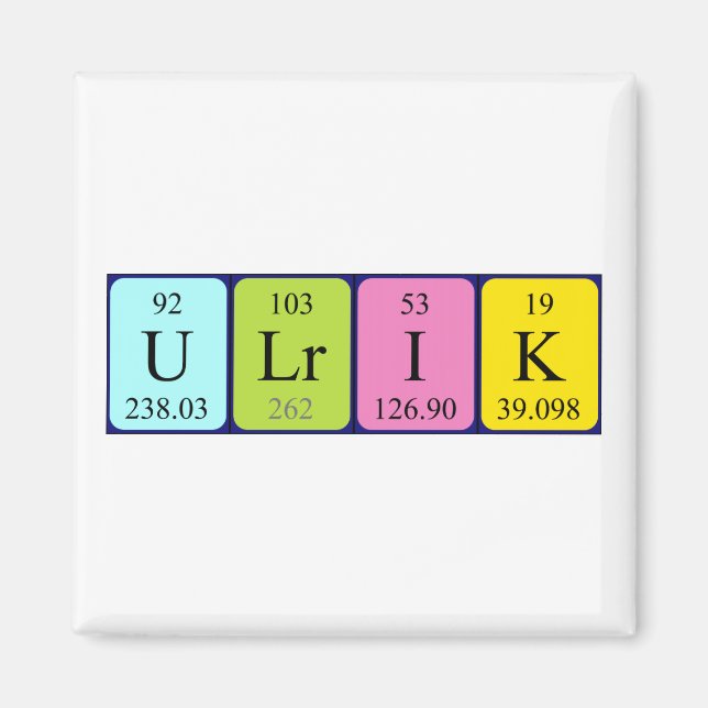 Ulrik Periodisk bord namn magnet (Framsidan)