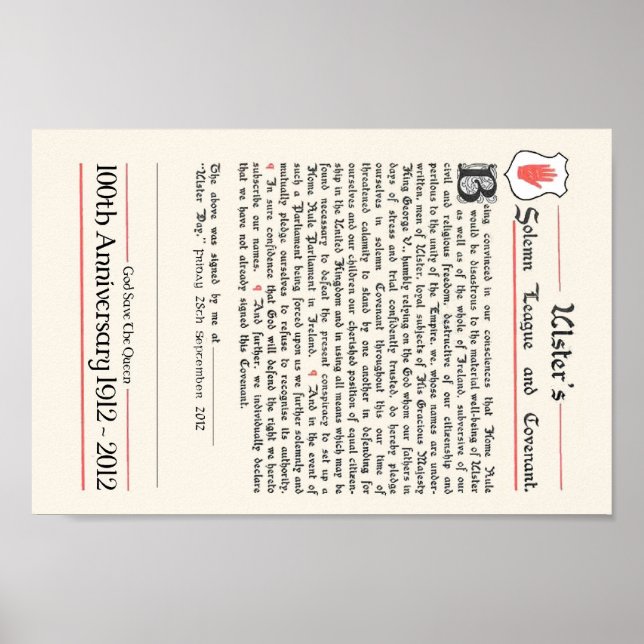 Ulster Covenant Poster (Framsidan)