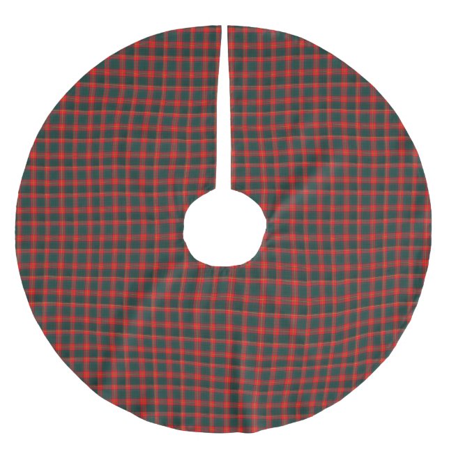 Ulster Red Tartan Rutmönster Julgransmatta Borstad Polyester (Framsidan)