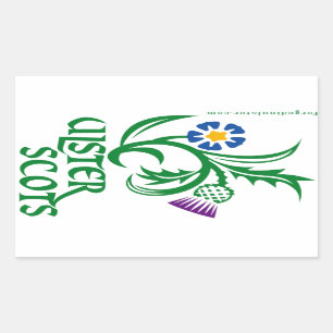 Ulster-Scots lin- & thistledesign Rektangulärt Klistermärke