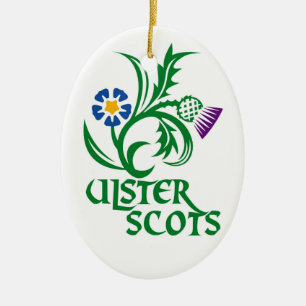 Ulster Scots (Scots-Irländare) design Julgransprydnad Keramik