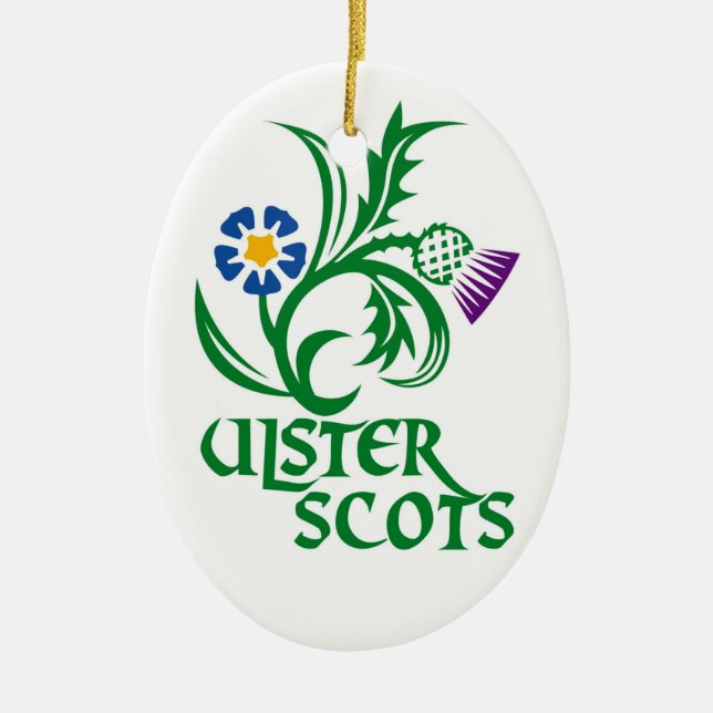 Ulster Scots (Scots-Irländare) design Julgransprydnad Keramik (Framsidan)