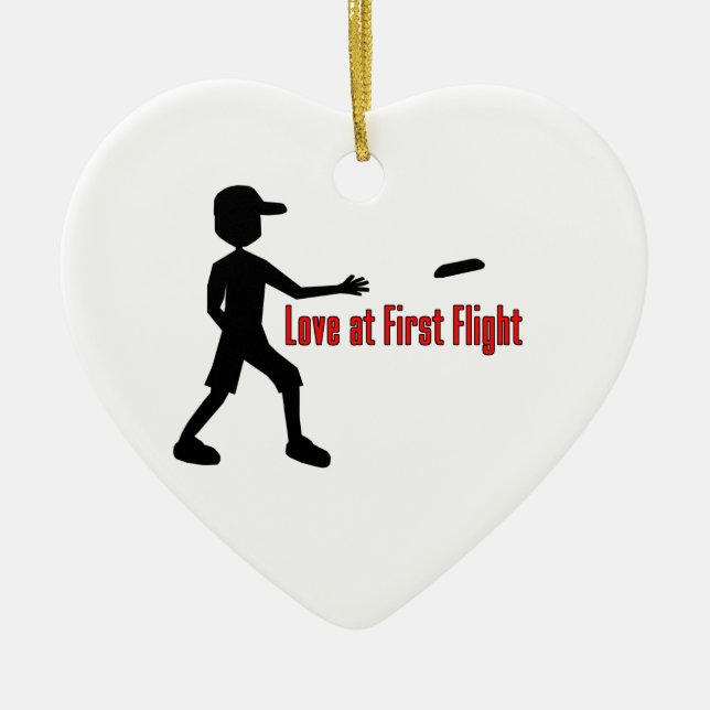 Ultimat flyg för Frisbeekärlek först Julgransprydnad Keramik (Framsidan)