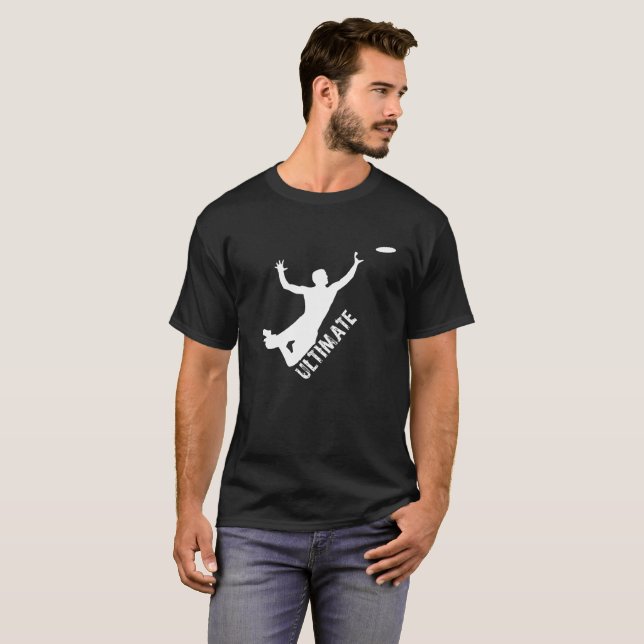 Ultimat FrisbeeSilhouetteT-tröja Tee Shirt (Hel framsida)