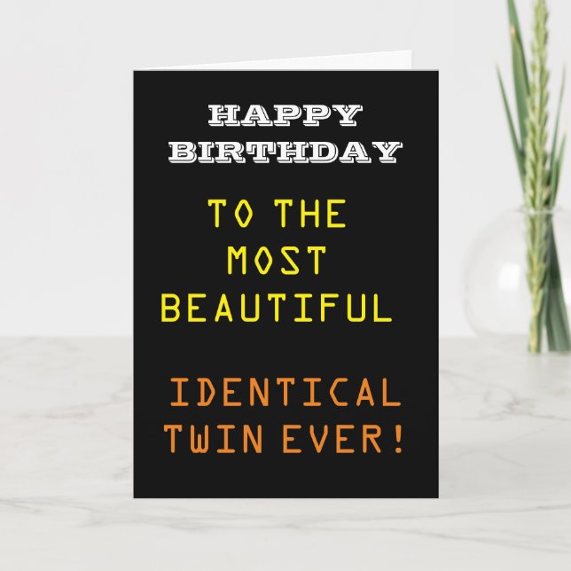 ***ULTIMAT IDENTISKT TWIN BIRTHDAY HUMOR*** KORT (Framsida)