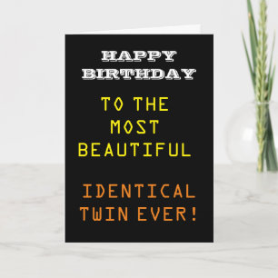 ***ULTIMAT IDENTISKT TWIN BIRTHDAY HUMOR*** KORT