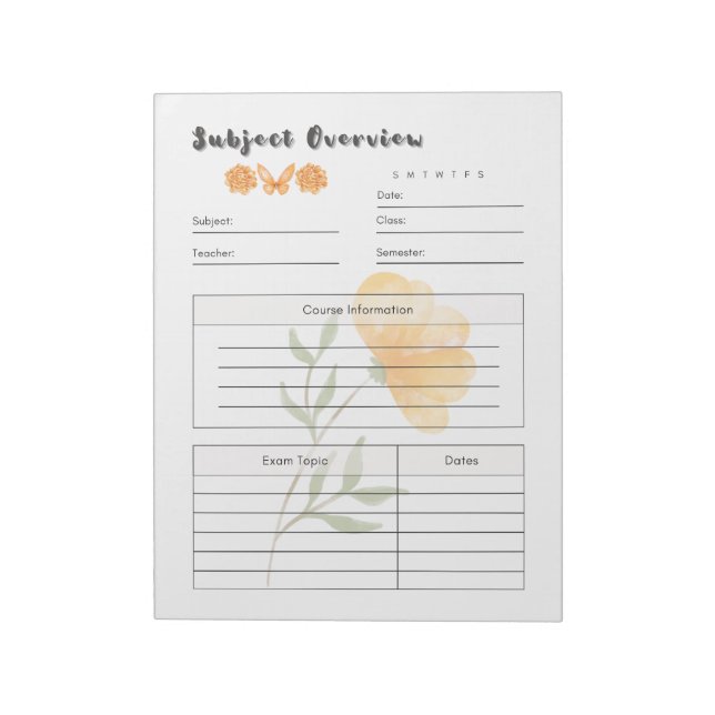 Ultimat mall för daglig studieplanering anteckningsblock (Roterad)