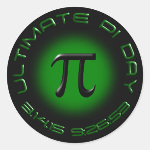 Ultimat Pi-dag 2015 3.14.15 9:26: 53 (grönt) Runt Klistermärke