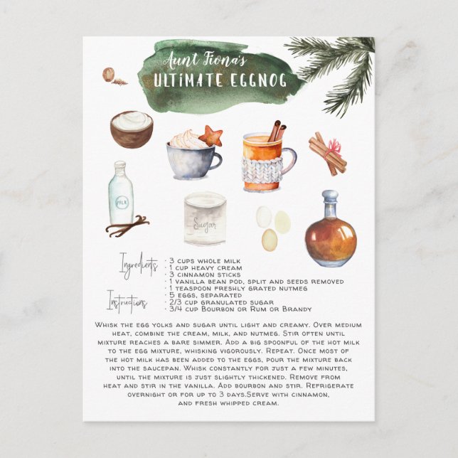 Ultimat recept på äggtoddy | Högtid Vykort (Framsida)