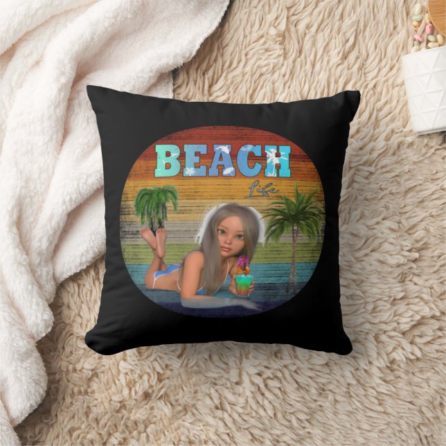 Ultimat Vintage - Beach-upplevelse Kudde (Filt)