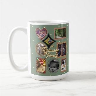 Ultimate 12 Photo Family Retro Frame Collage Kaffemugg