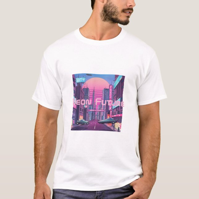 Ultimate 80s Retro Future T Shirt - Synthwave Neon (Framsida)