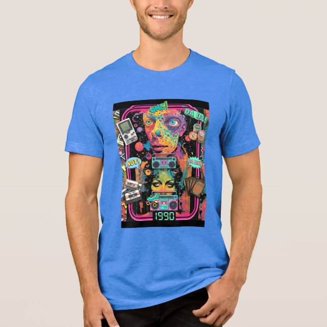 Ultimate 90s Nostalgia Pop Art Collage T Shirt (Framsida)