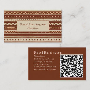 Ultimate Boho-Affärskortet QR-kod på baksidan Visitkort