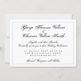 Ultimate Calligraphy Elegance QR-kod Bröllop Inbjudningar