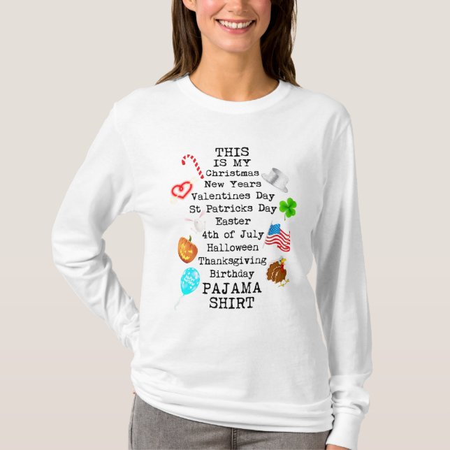 Ultimate Celebration Pyjamas topp Flera högtider T Shirt (Framsida)