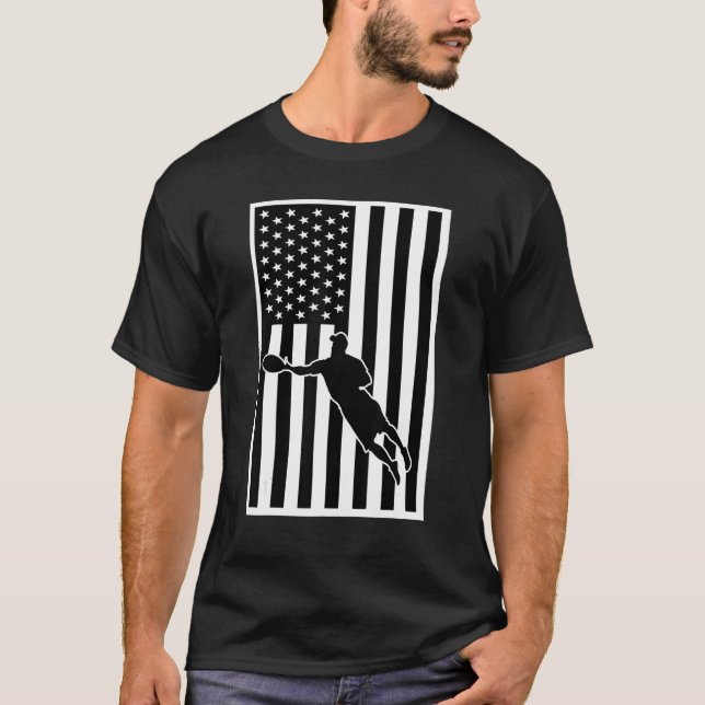 Ultimate Frisbee American Flagga 4:e juli Merica T Shirt (Framsida)