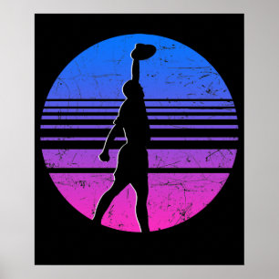 Ultimate Frisbee Disk Player Vintage Design Poster