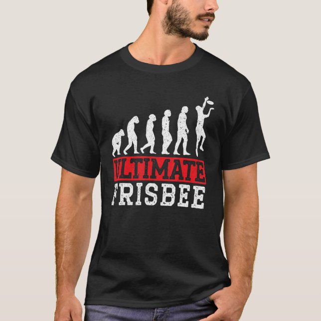 Ultimate Frisbee Evolution Flies Disk Sport T Shirt (Framsida)