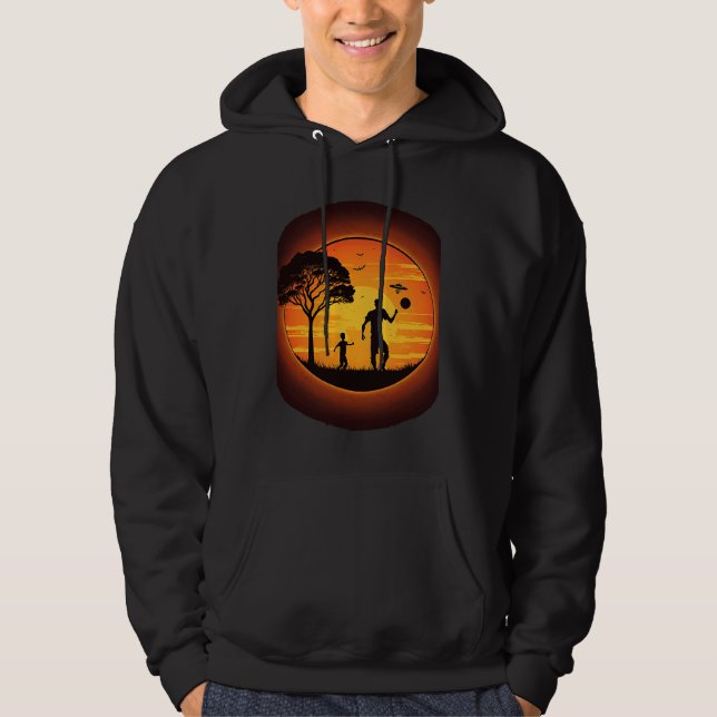 Ultimate Frisbee Fans Father and Son Playing Frisb Hoodie (Framsida)
