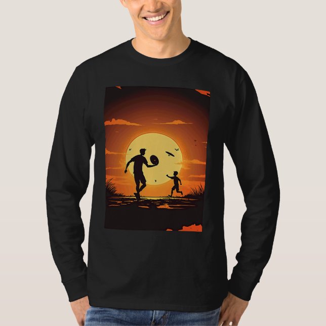 Ultimate Frisbee Fans Father and Son Playing Frisb T Shirt (Framsida)