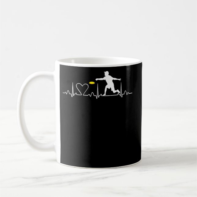 Ultimate Frisbee Heartbeat Disc Golf Kaffemugg (Vänster)