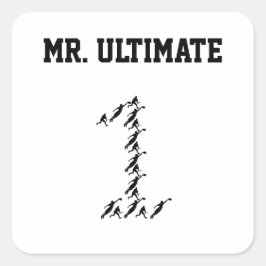 Ultimate Frisbee Mr/Miss Ultimate Fyrkantigt Klistermärke