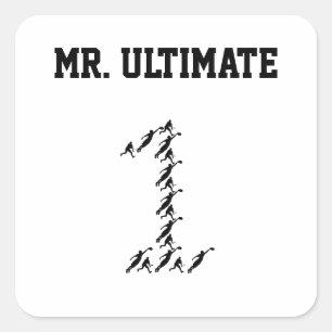 Ultimate Frisbee Mr/Miss Ultimate Fyrkantigt Klistermärke