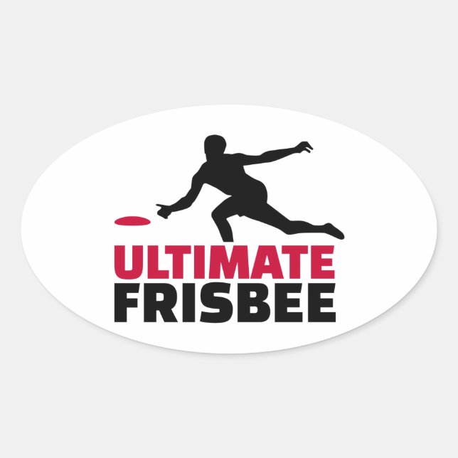 Ultimate Frisbee Ovalt Klistermärke (Framsida)